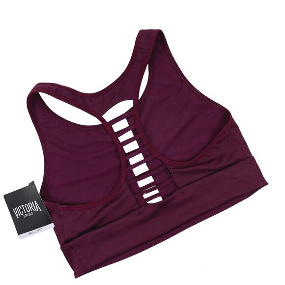 Victorias Secret Sport The Player Racerback Cami Sports Bra Burgundy Womens Sm - Picture 2 of 9
